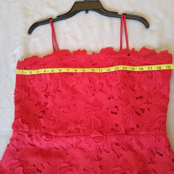 NWT! Adelyn Rae Dress ONLY $79 RETAIL $158 Jade Strapless Woven Lace RED Size XL - Picture 7 of 8